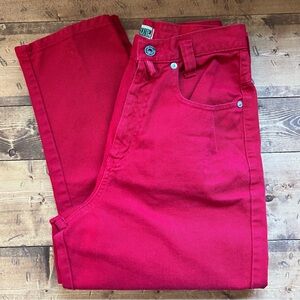 100% Cotton Vintage 90s Tapered Leg Baggy Jeans Womens size 7 Red USA
